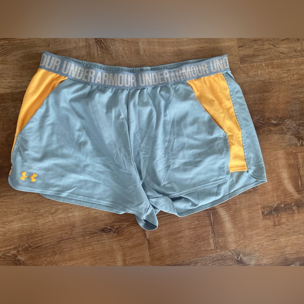 Under Armour Women's Athletic Shorts - Light Gray  and Orange